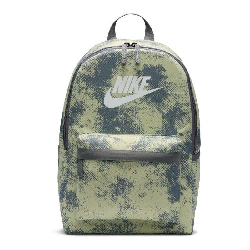 Nike Heritage Backpack Grey Silver Durable Polyester Daypack For School Gym And Travel.
